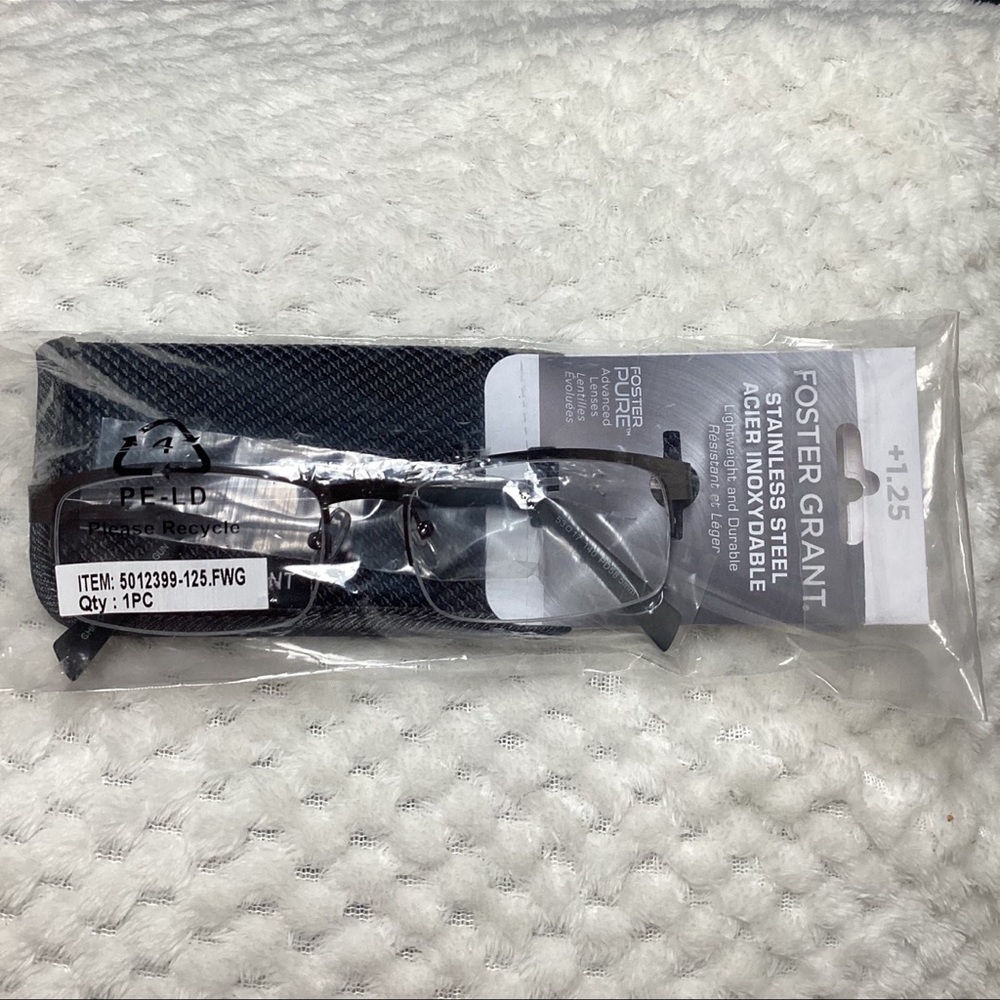 Foster Grant Stainless Steel Reading Glasses +1.25